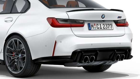 Дизайн задней части BMW M3 Competition G80 2020 "Морозный Белый Бриллиант металлик" BMW M3 Competition G80 2020 "Морозный Белый Бриллиант металлик", дизайн задней части, вид сзади