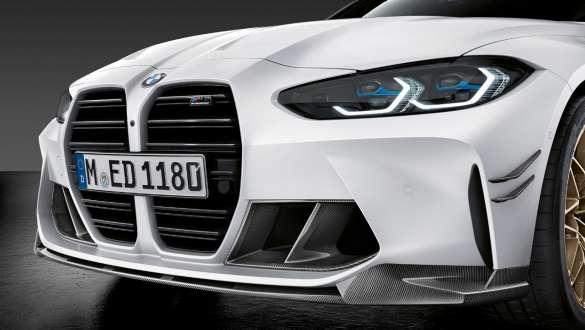 Передний сплиттер M Performance из карбона BMW M3 G80 2020 BMW M3 G80 2020, передний сплиттер M Performance из карбона крупным планом