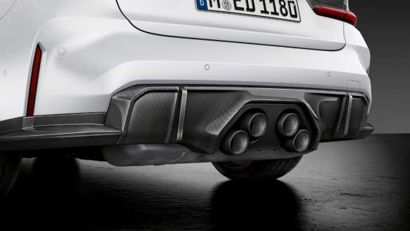 Задний диффузор M Performance из карбона BMW M3 G80 2020 BMW M3 G80 2020, задний диффузор M Performance из карбона крупным планом