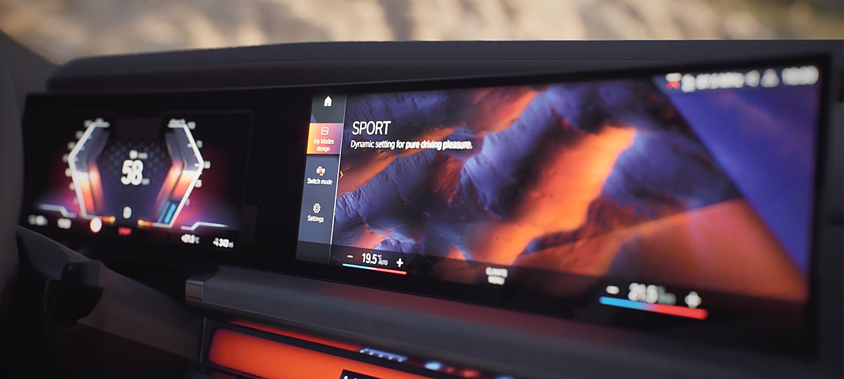 BMW i7 G70, видео My Modes BMW i7 G70, салон, режимы My Modes в видео