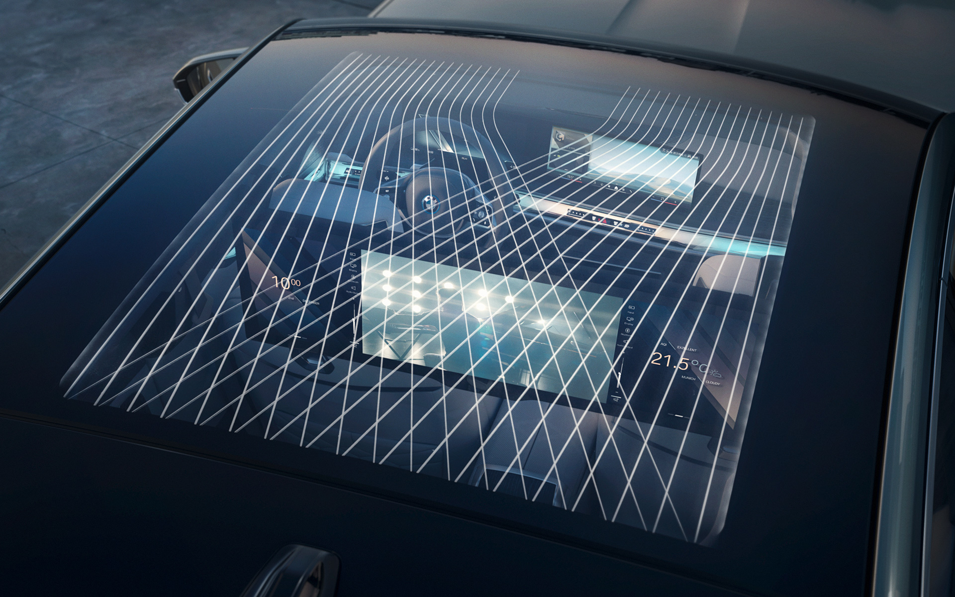 Панорамная стеклянная крыша Sky Lounge, BMW i7 G70, салон Панорамная стеклянная крыша Sky Lounge с подсветкой, BMW i7 G70, салон