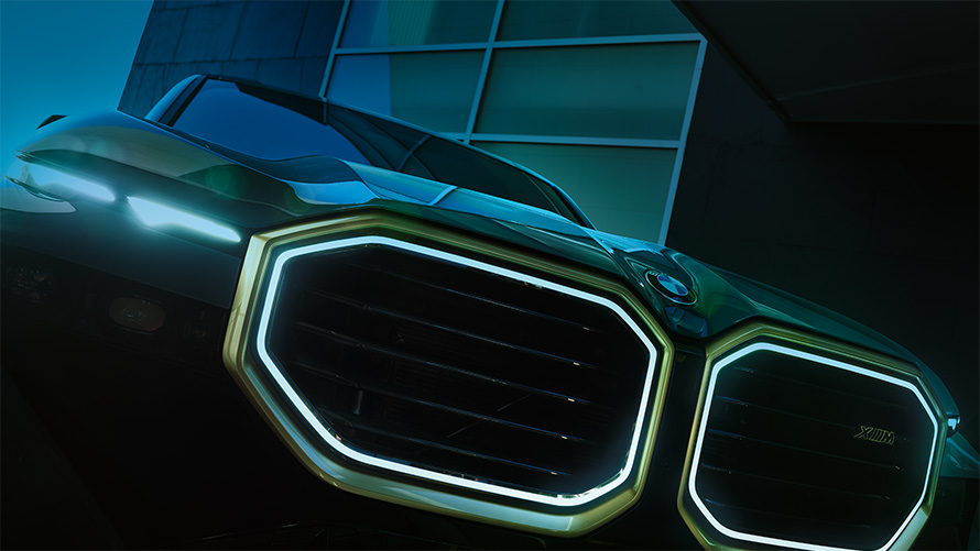 BMW XM G09, экстерьер, шанақ және радиатор торы