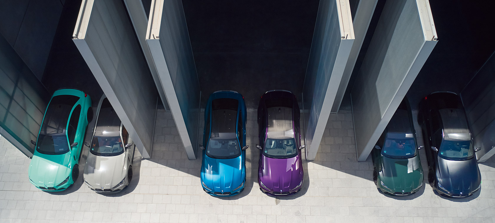 Шесть моделей BMW M с покрытием BMW Individual Шесть моделей BMW M с покрытием BMW Individual, вид сверху
